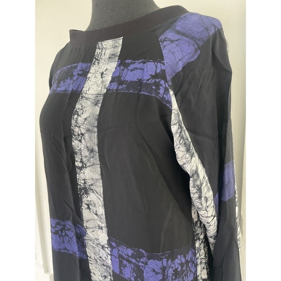 OSEI DURO Silk Dress Abstract Design Black Purple White size Small - Picture 4 of 8